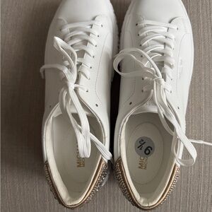 NWOT Michael Kors White Sneakers with beads